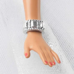 2021 Holiday Barbie Doll, Brunette Curly Hair