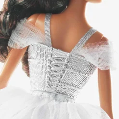 2021 Holiday Barbie Doll, Brunette Curly Hair