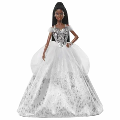 2021 Holiday Barbie Doll, Brunette Braids