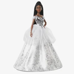 2021 Holiday Barbie Doll, Brunette Braids