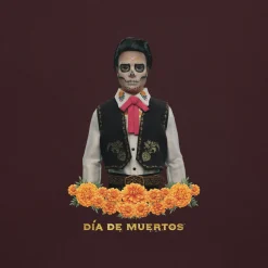 Barbie Día de Muertos Ken Embroidered Oxblood T-Shirt