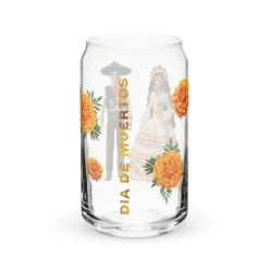 Barbie Día de Muertos Marigolds Clear Glass