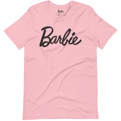Barbie Script Logo Unisex Pink T-Shirt