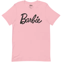 Barbie Script Logo Unisex Pink T-Shirt