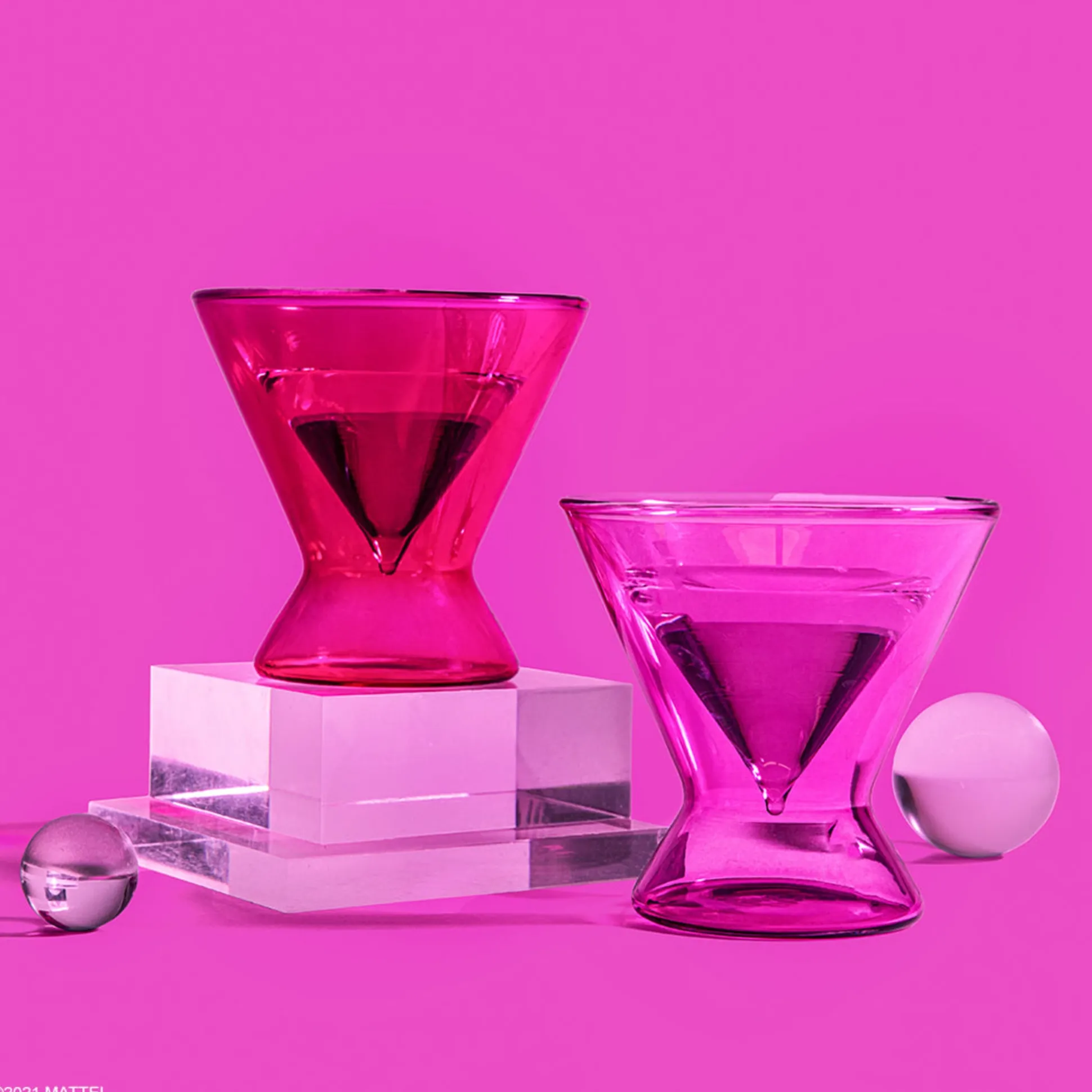 Barbie™ X Dragon Glassware® Stemless Martini Glasses