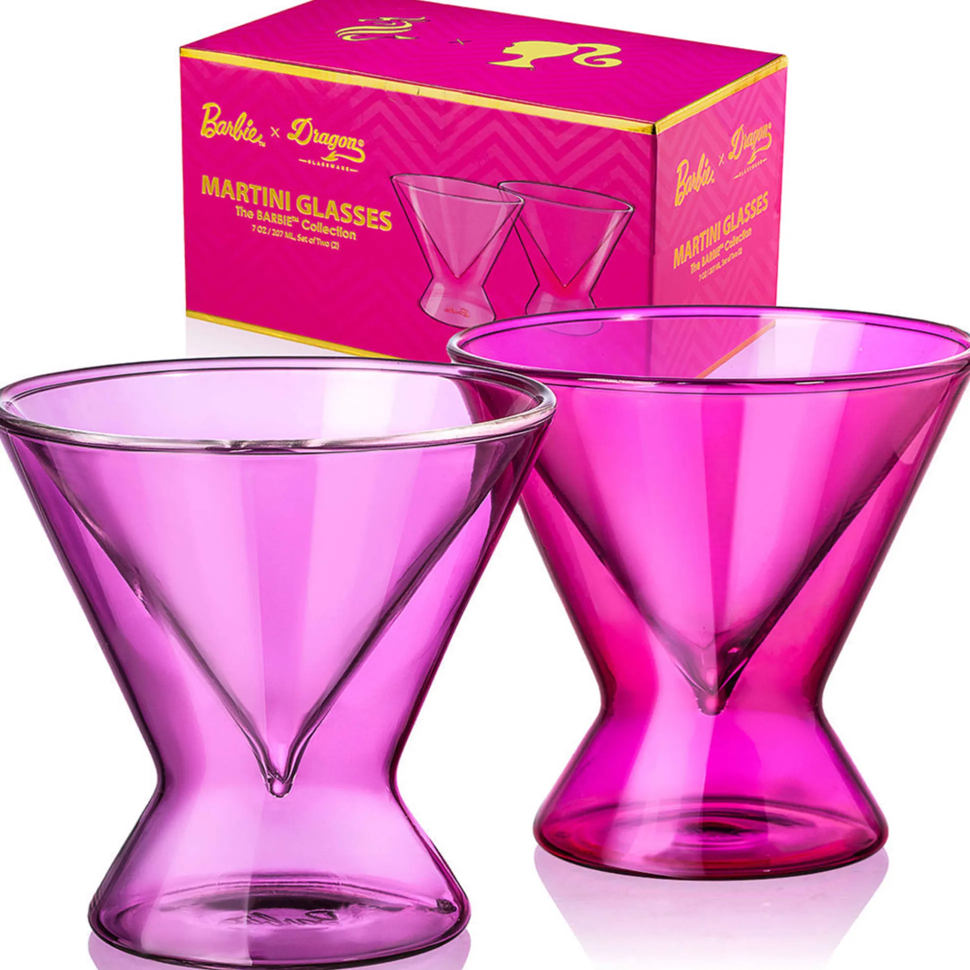 Barbie™ X Dragon Glassware® Stemless Martini Glasses