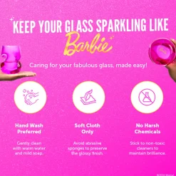 Barbie™ X Dragon Glassware® Stemless Wine Glasses