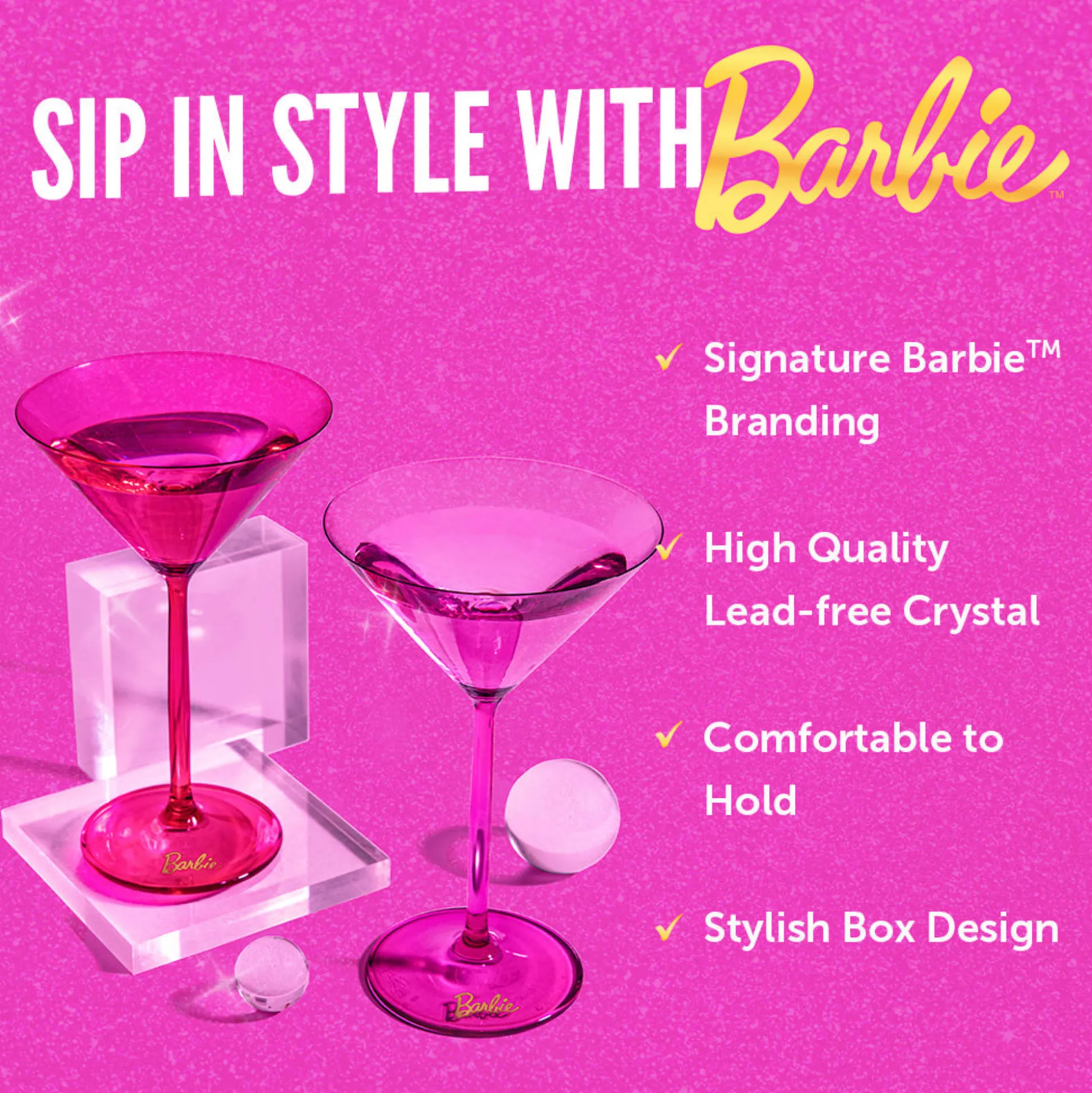 Barbie™ X Dragon Glassware® Martini Glasses