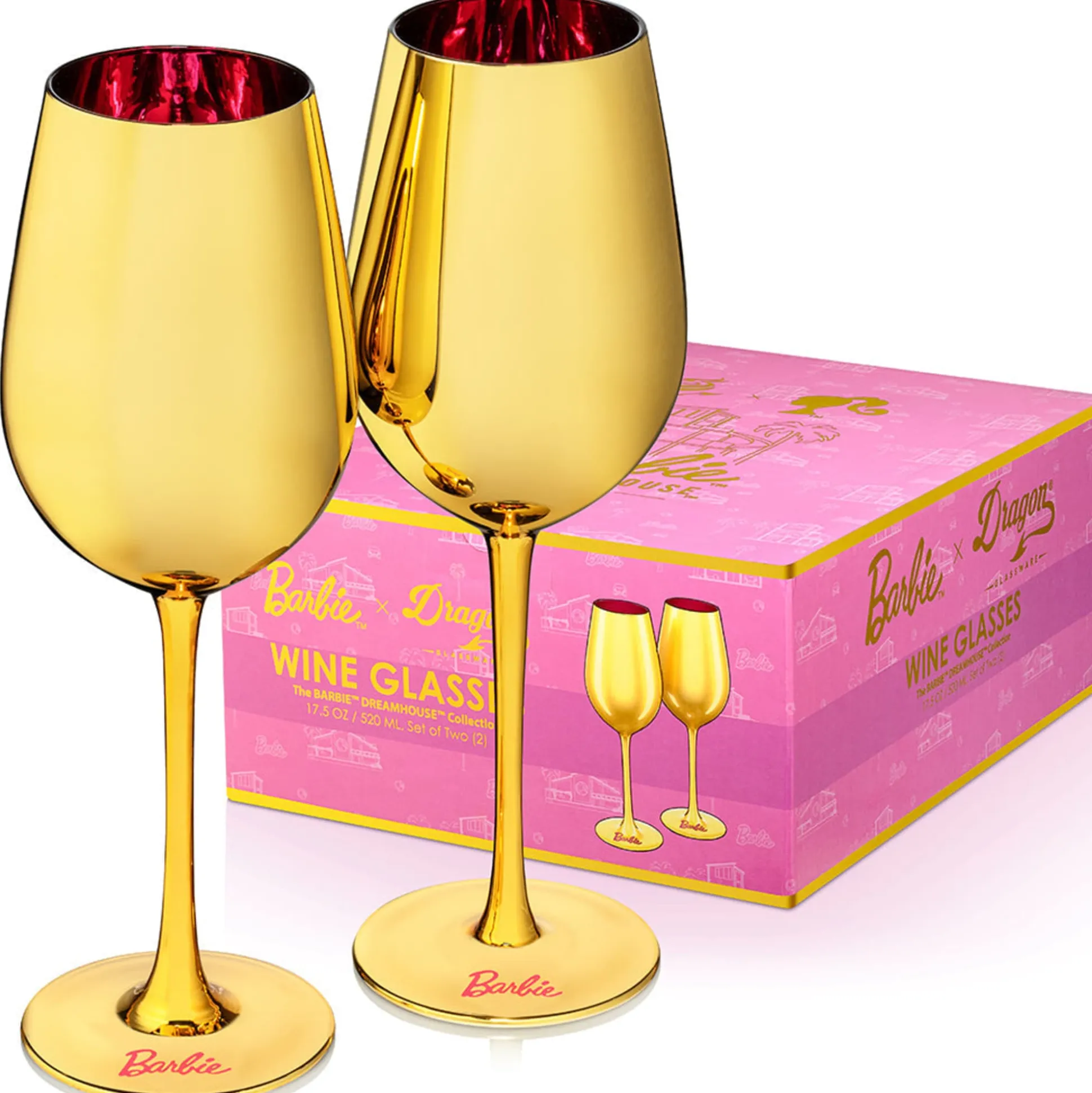 Barbie™ X Dragon Glassware® Dreamhouse™ Wine Glasses
