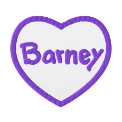 Barney Embroidered Heart Patch