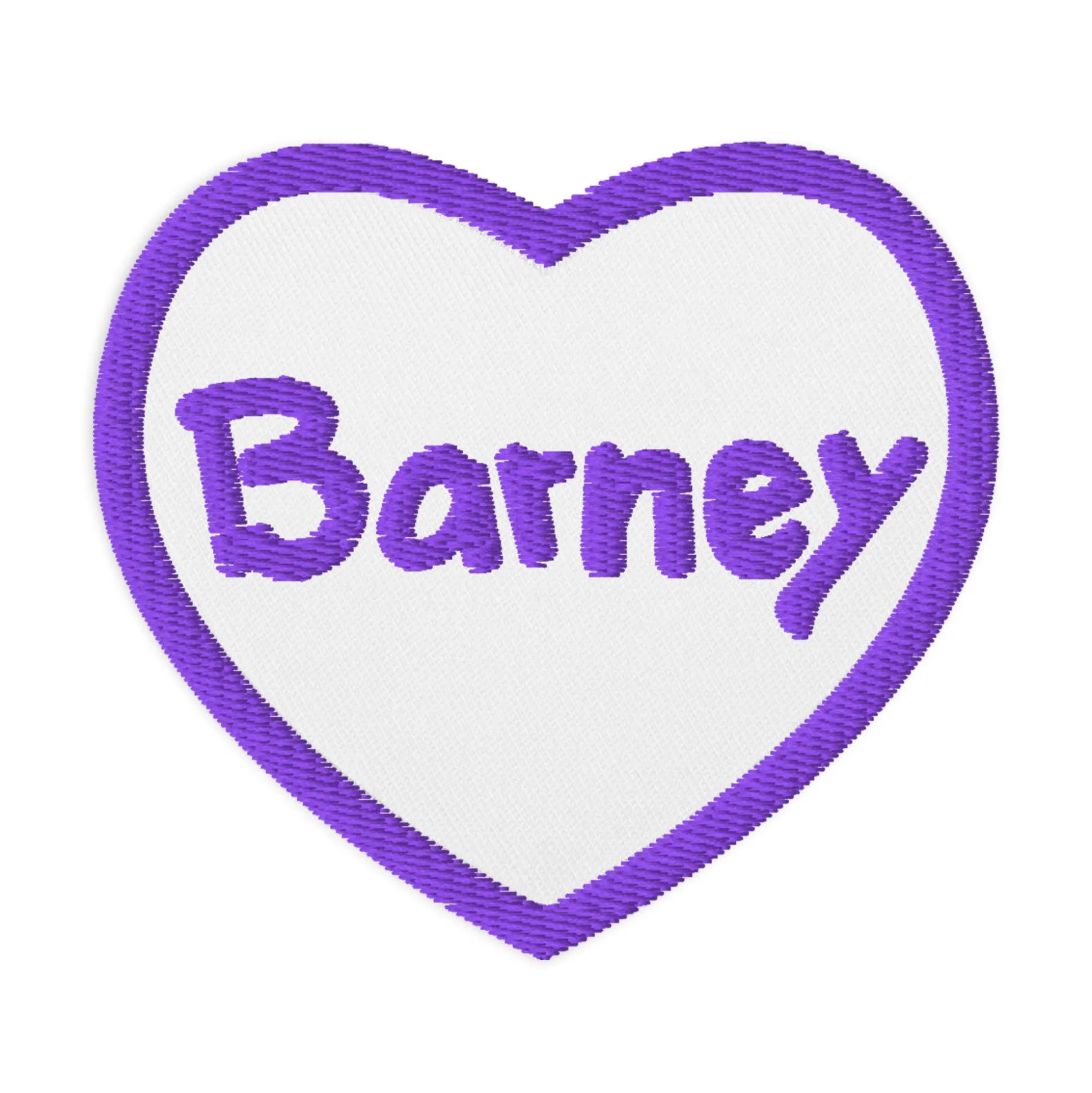 Barney Embroidered Heart Patch