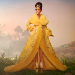 Guo Pei Barbie Doll Wearing Golden-Yellow Gown