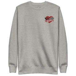 Hot Wheels Checkered Hearts Embroidered Grey Sweatshirt