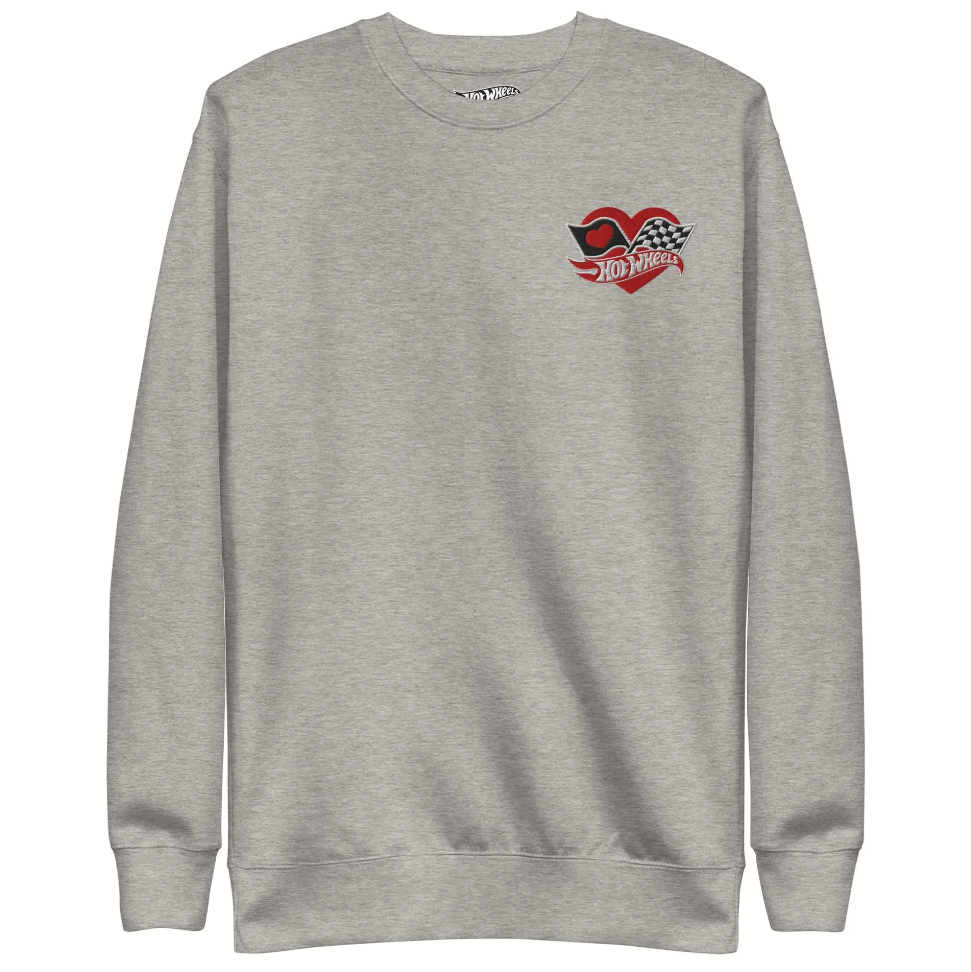 Hot Wheels Checkered Hearts Embroidered Grey Sweatshirt