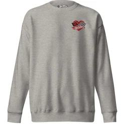 Hot Wheels Checkered Hearts Embroidered Grey Sweatshirt