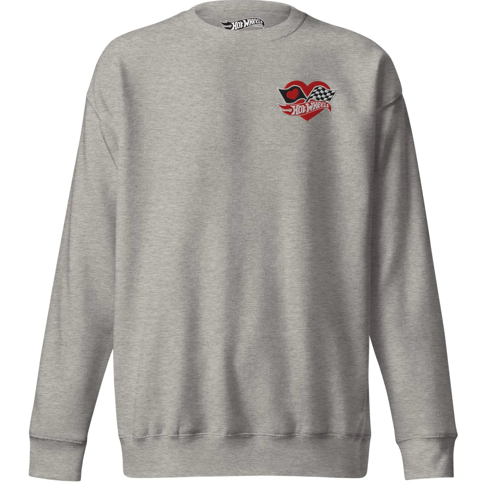 Hot Wheels Checkered Hearts Embroidered Grey Sweatshirt