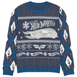 Hot Wheels Holiday Icons Blue Ugly Sweater