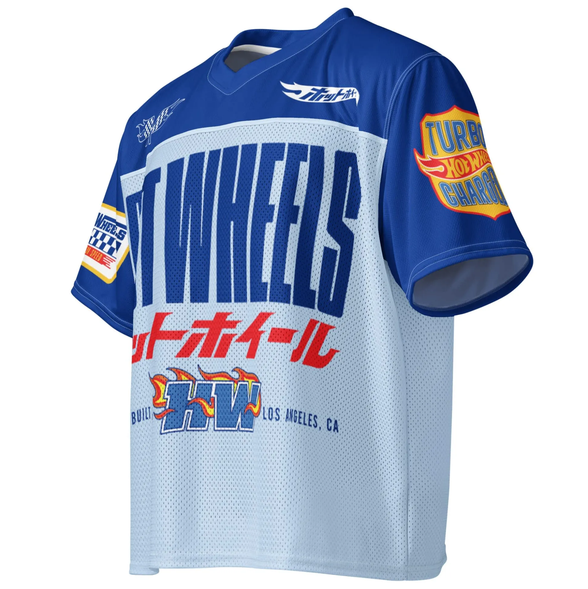 Hot Wheels in Katakana Blue Boxy Jersey