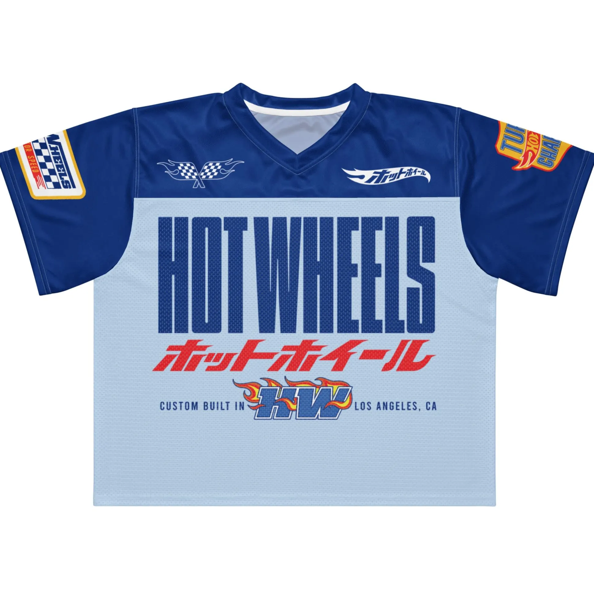 Hot Wheels in Katakana Blue Boxy Jersey