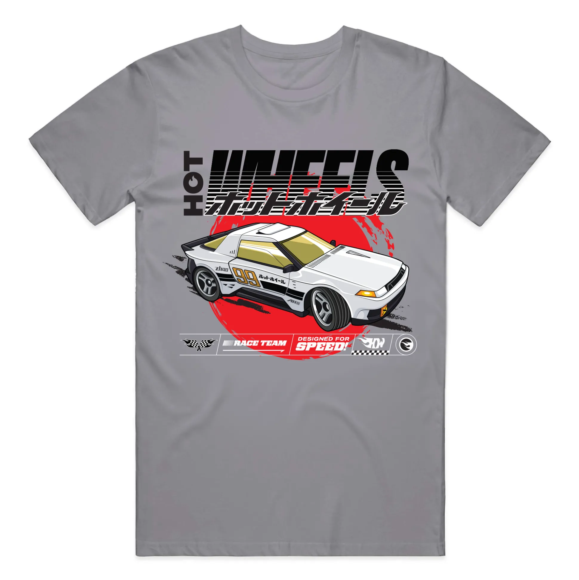 Hot Wheels in Katakanai Grey T-Shirt