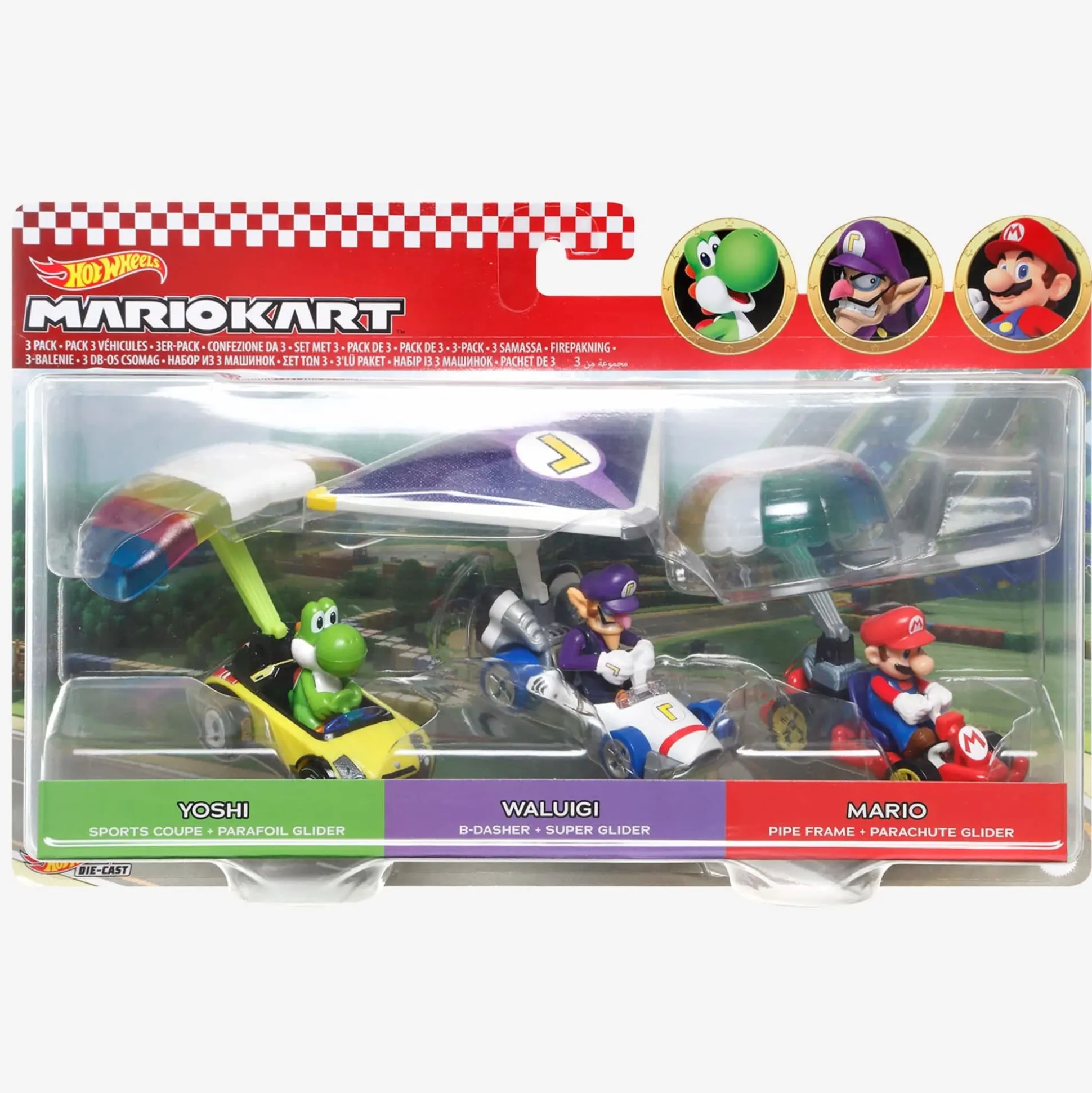 Hot Wheels Mario Kart Character Cars 3-Pack