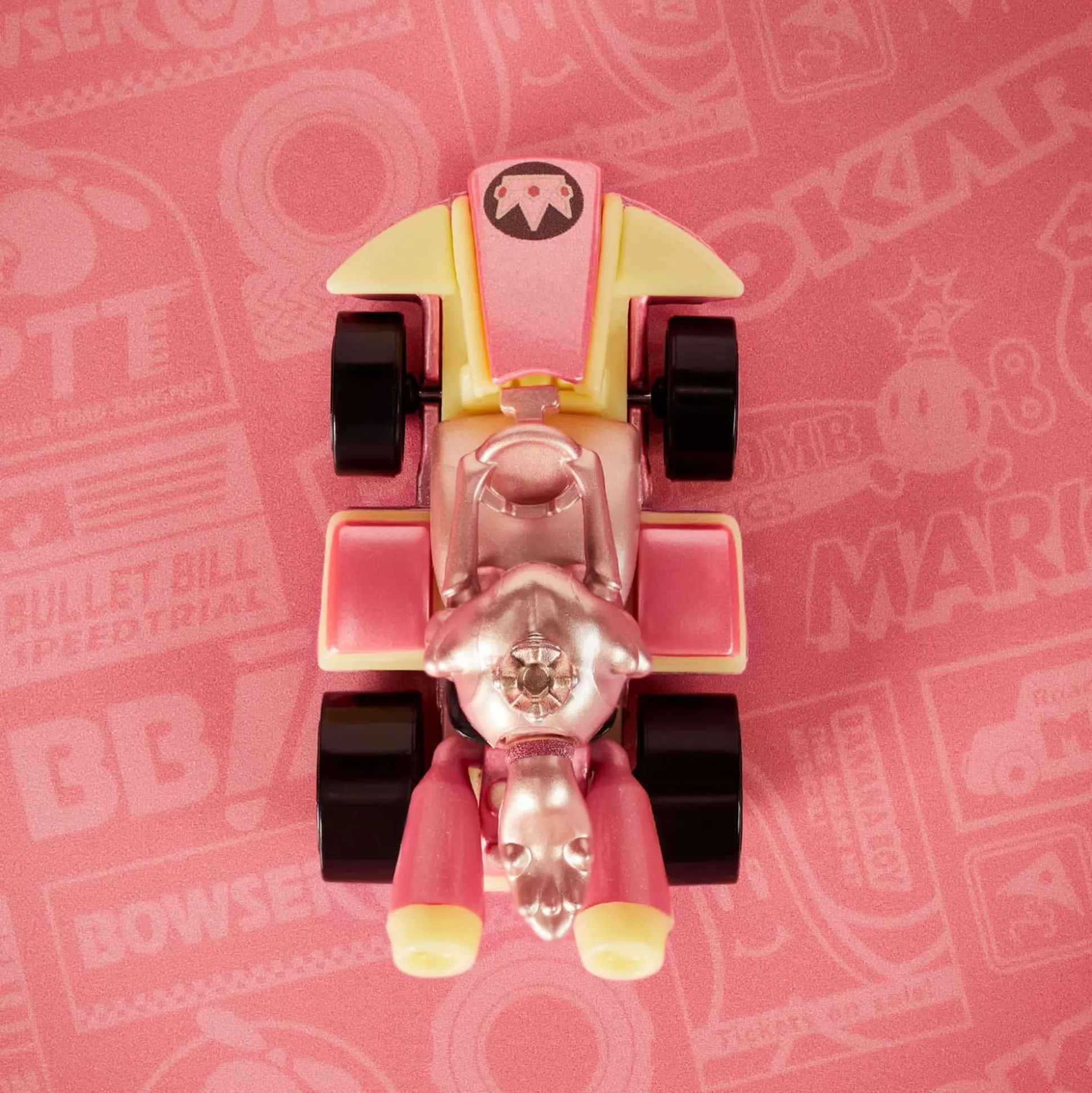 Hot Wheels Mario Kart Pink Gold Peach Collectible Vehicle