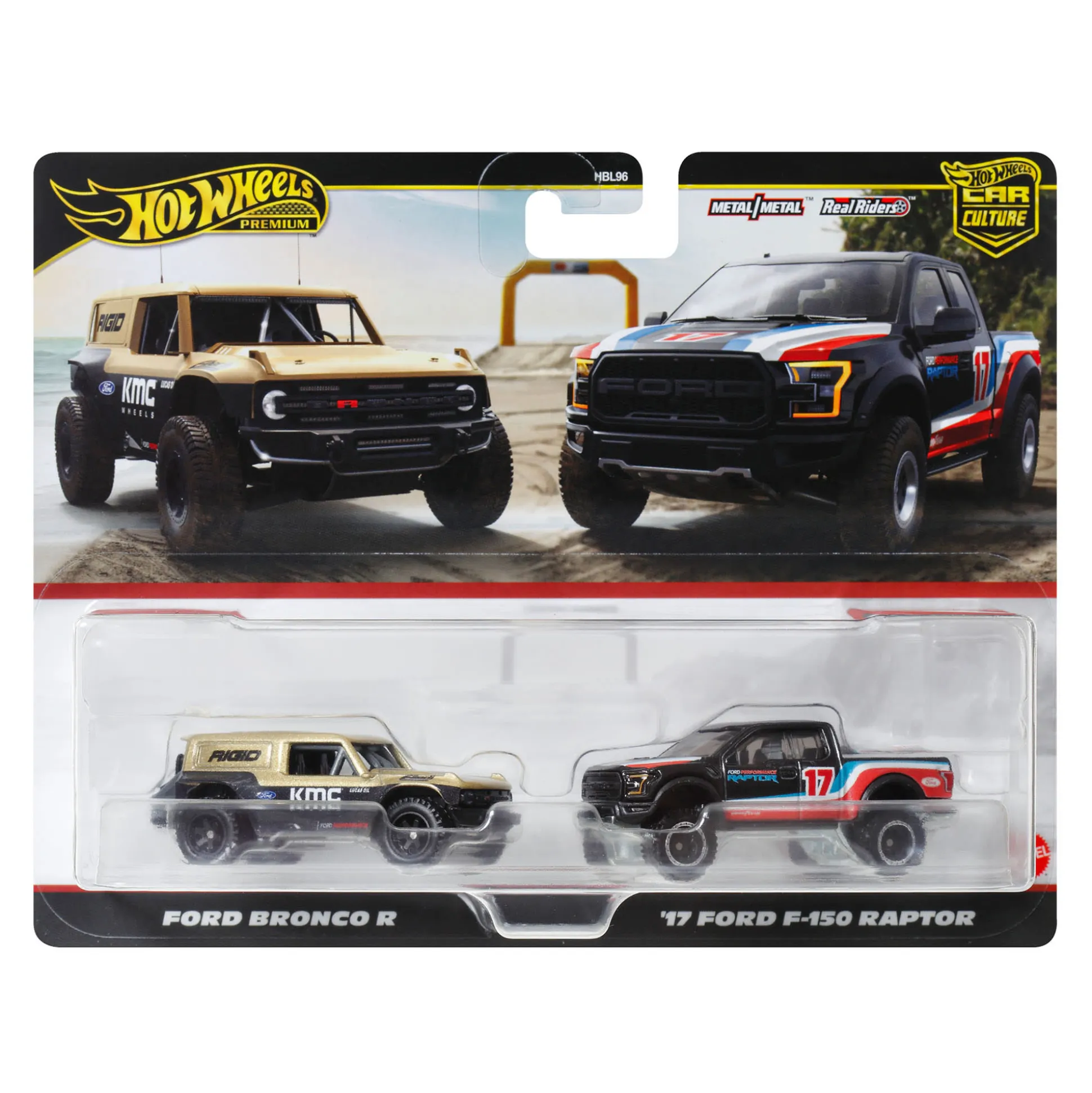Hot Wheels Premium Car Culture 2-Pack Ford Bronco R & '17 Ford F-150 Raptor