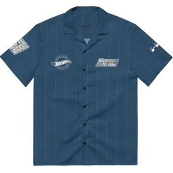 Hot Wheels Racing Blue Striped Mechanic Shirt