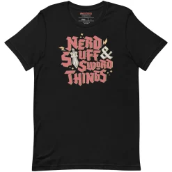 Masters of the Universe Movie Nerd Stuff and Sword Things Black T-shirt