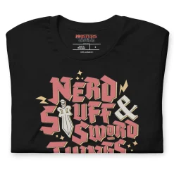 Masters of the Universe Movie Nerd Stuff and Sword Things Black T-shirt