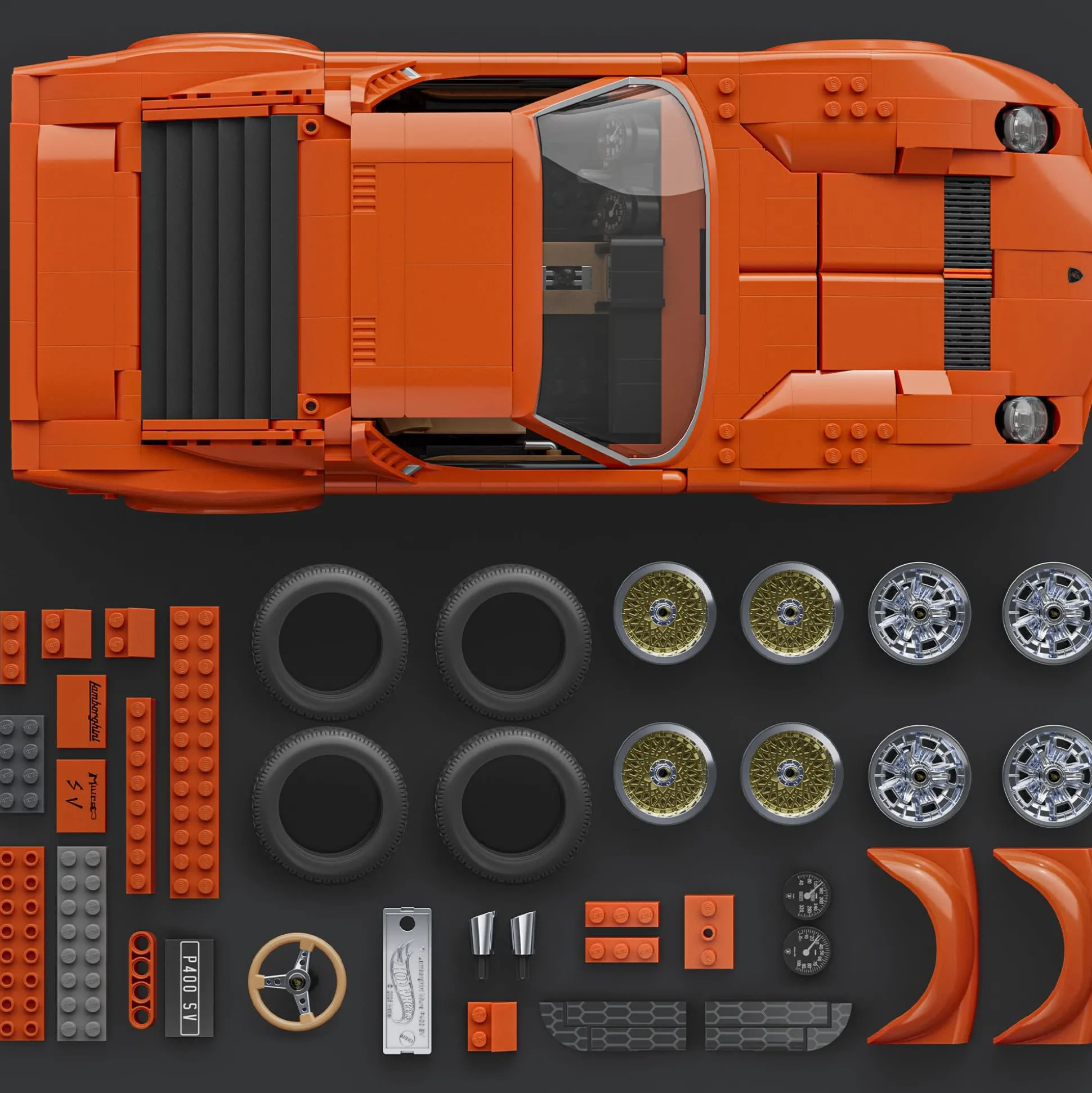 Mattel Brick Shop Hot Wheels Lamborghini Miura P400 SV Collectible Building Set