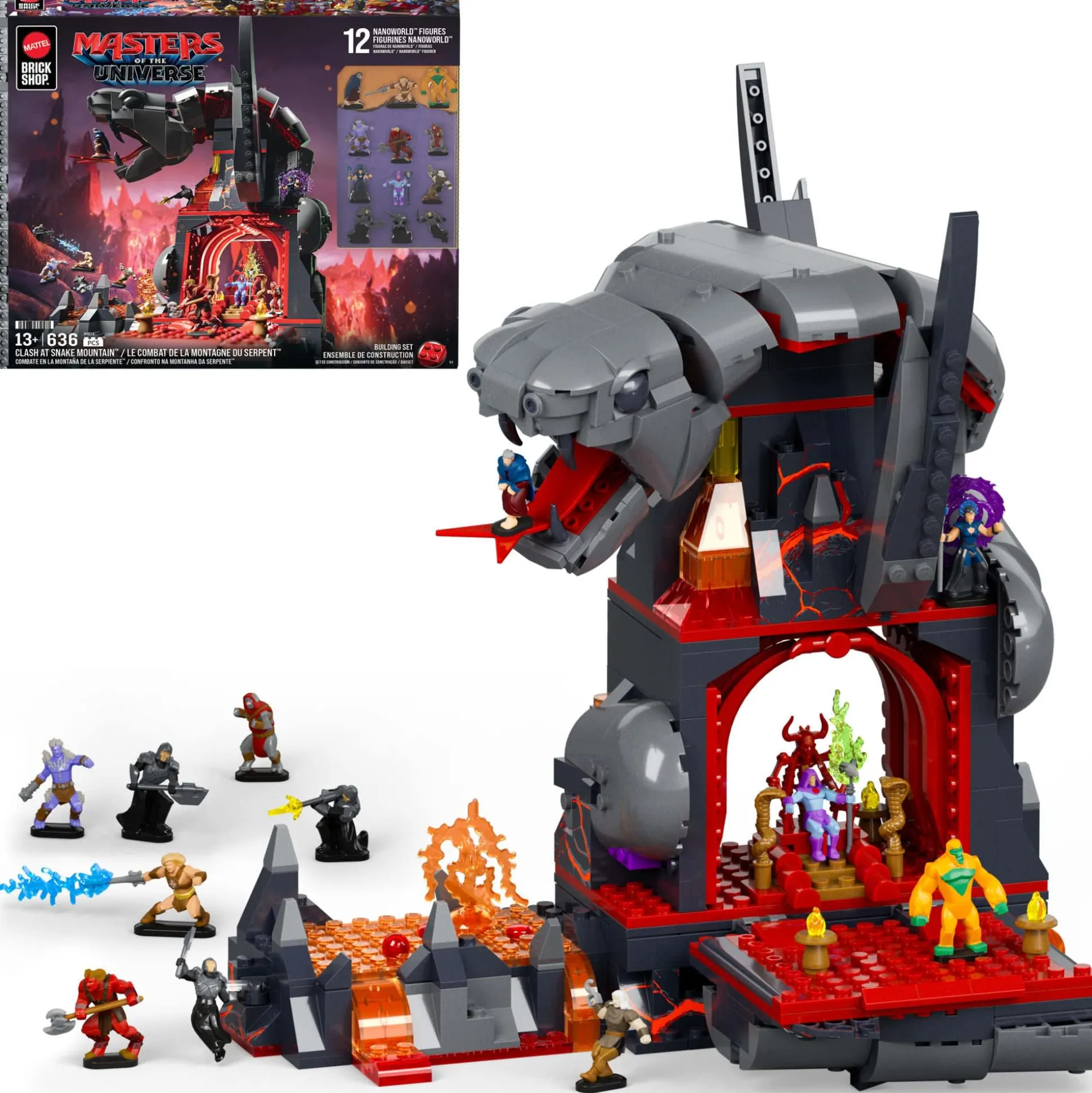 Mattel Brick Shop Masters of the Universe Clash at Snake Mountain Building Set