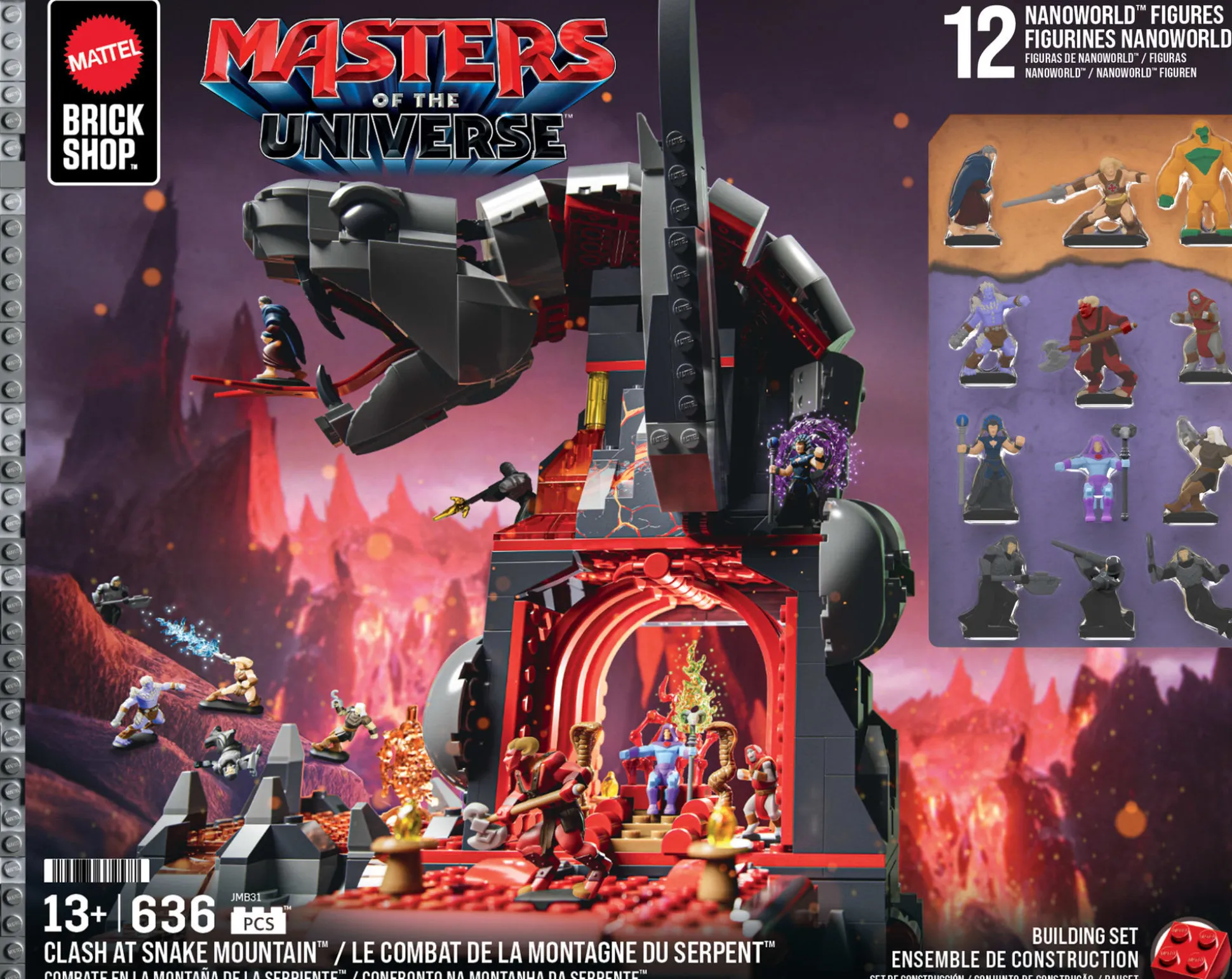 Mattel Brick Shop Masters of the Universe Clash at Snake Mountain Building Set