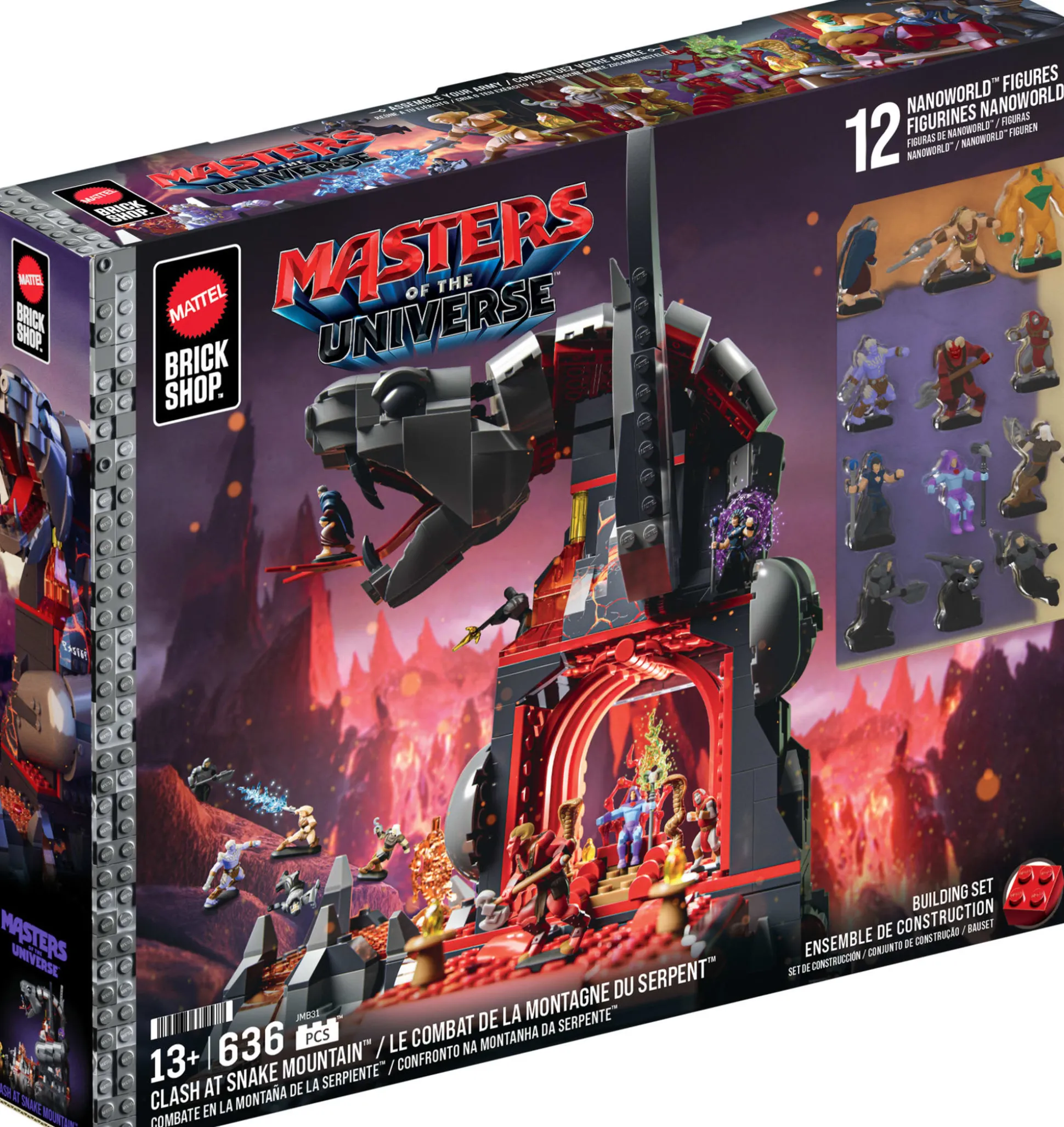 Mattel Brick Shop Masters of the Universe Clash at Snake Mountain Building Set