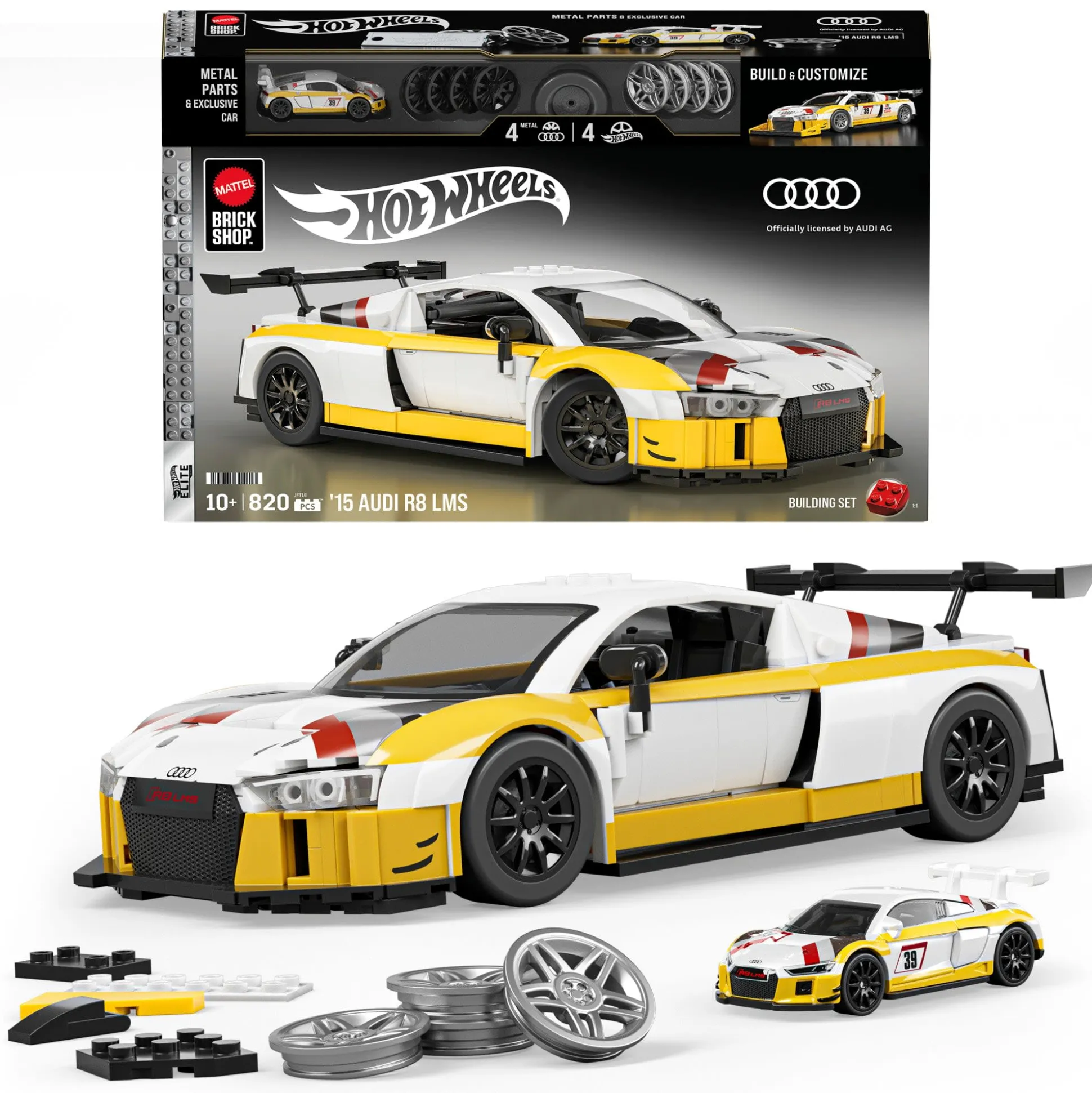 Mattel Brick Shop Hot Wheels ‘15 Audi R8 LMS Building Set