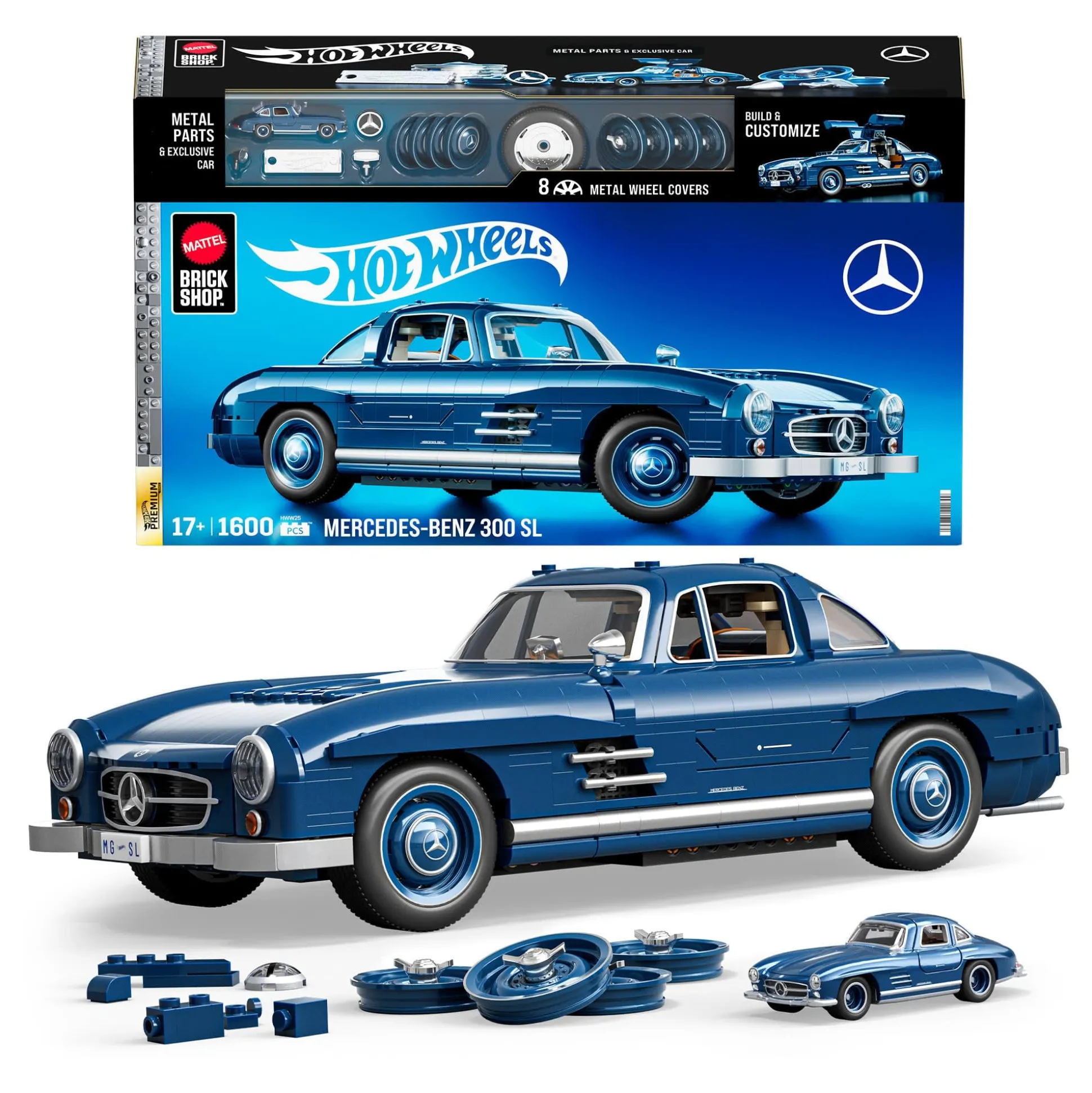 Mattel Brick Shop Hot Wheels Mercedes-Benz 300 SL Building Set