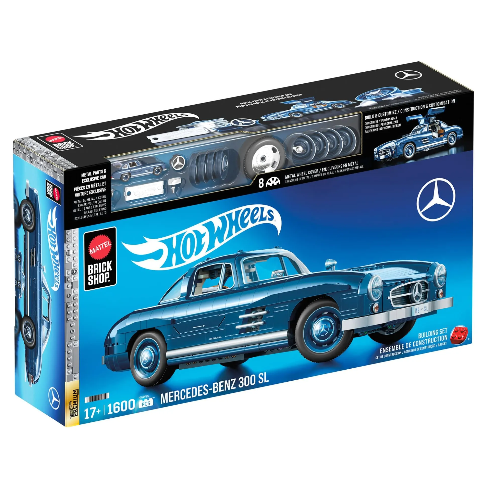 Mattel Brick Shop Hot Wheels Mercedes-Benz 300 SL Building Set