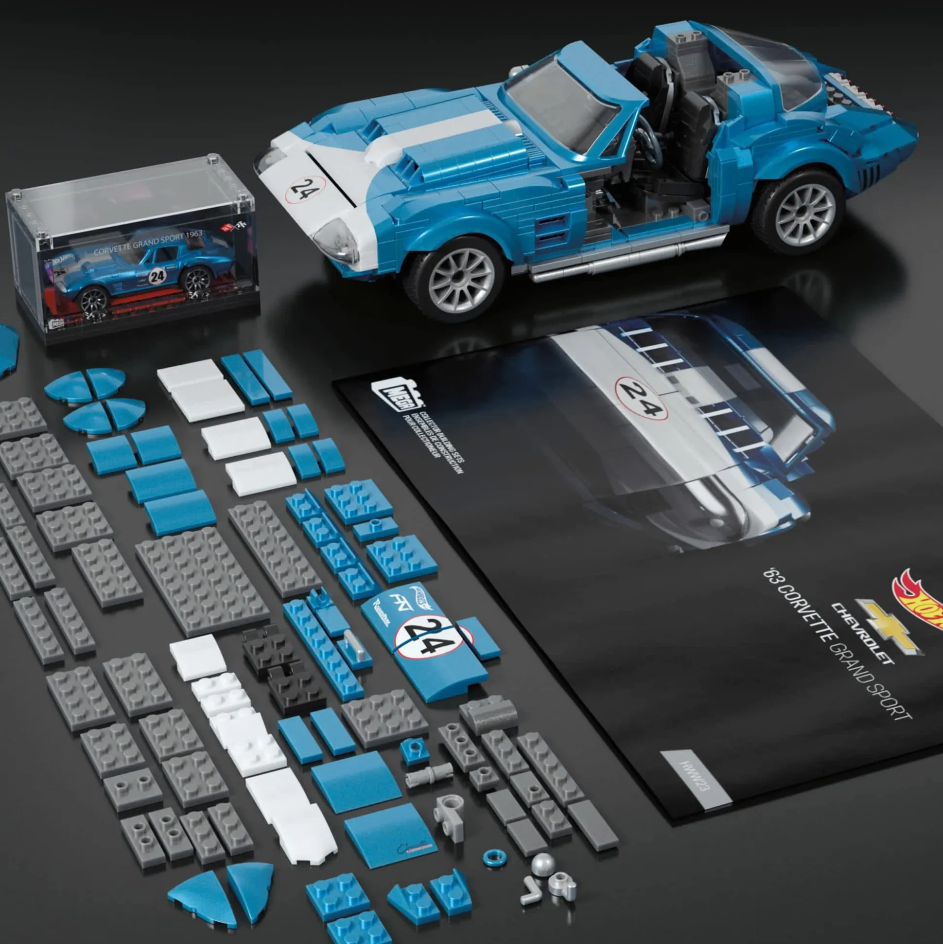 MEGA Hot Wheels '63 Corvette Grand Sport Race Car Building Kit