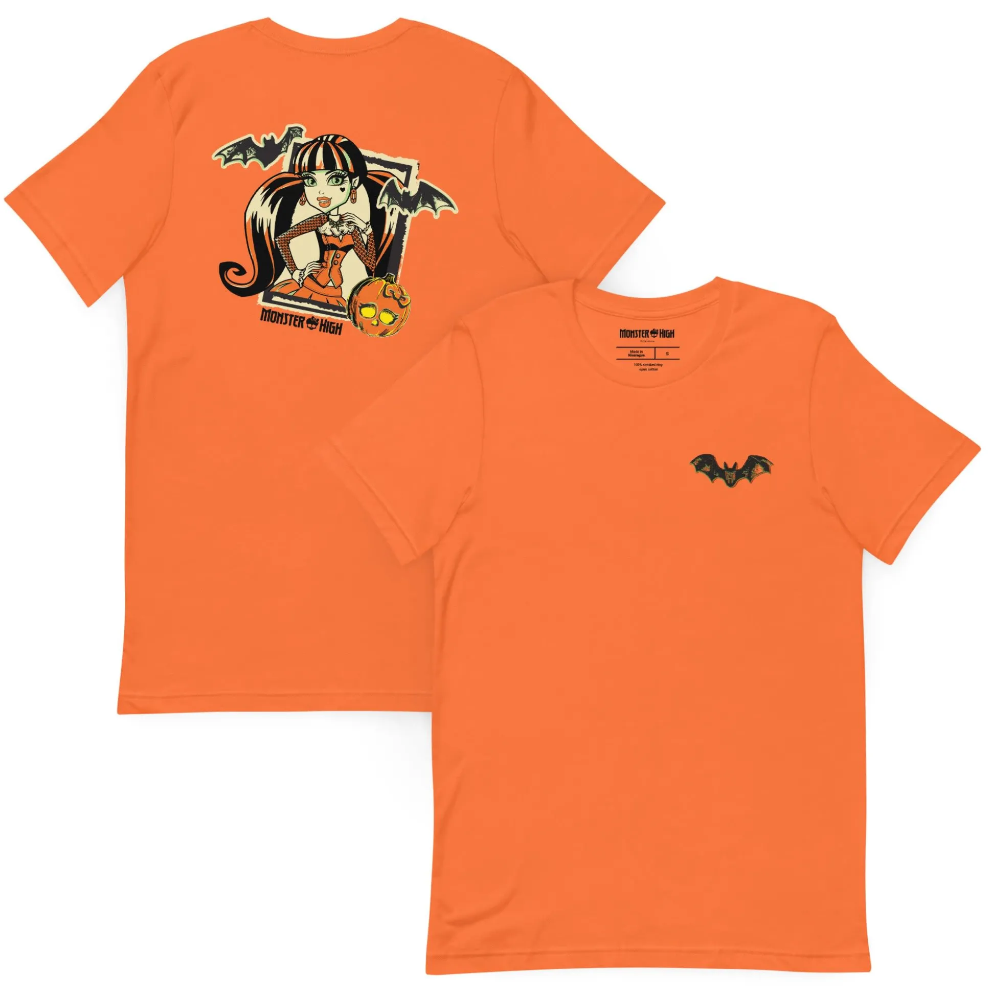 Monster High Draculaura Embroidered Orange T-Shirt