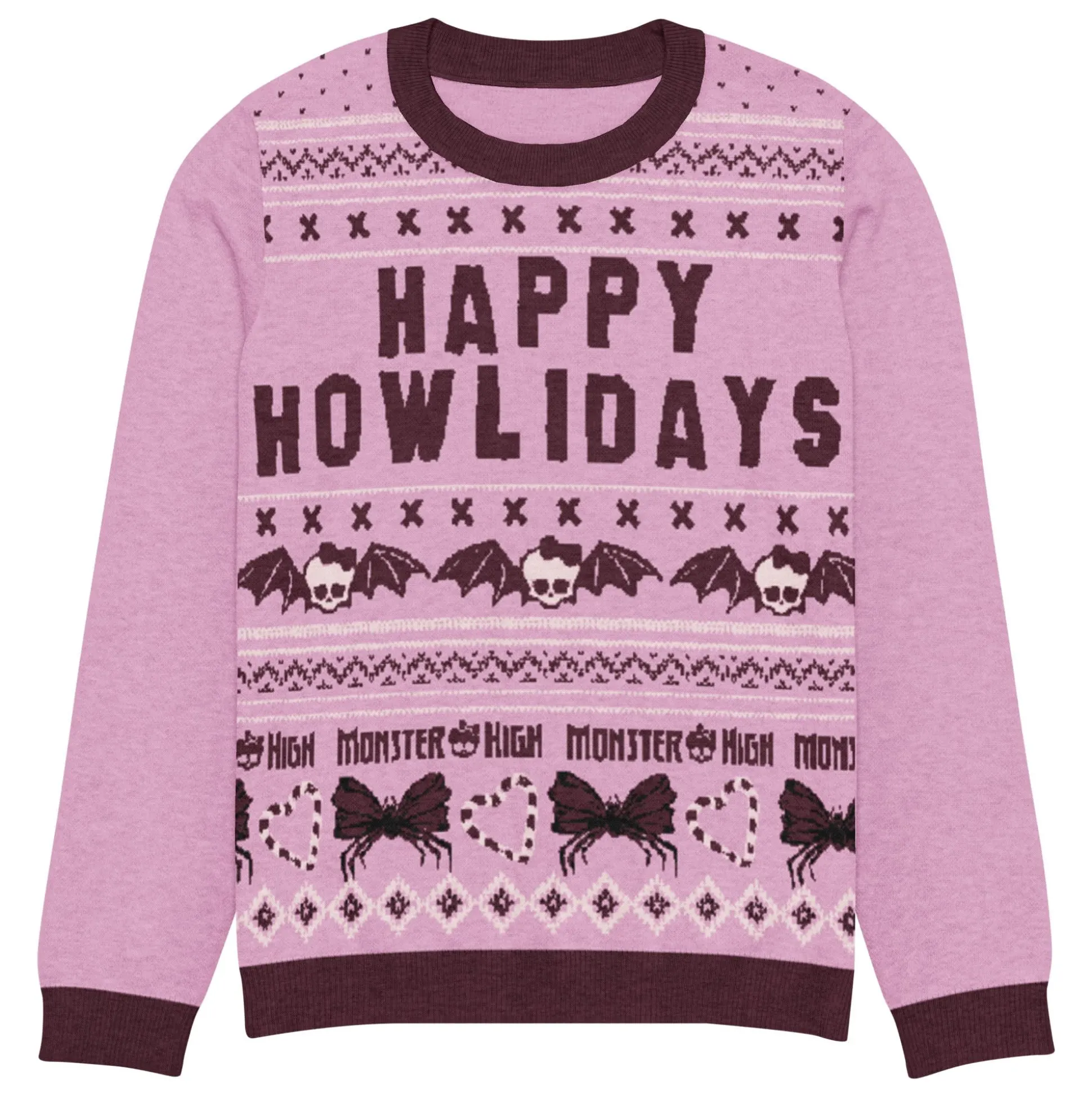 Monster High Happy Howlidays Pink Ugly Sweater