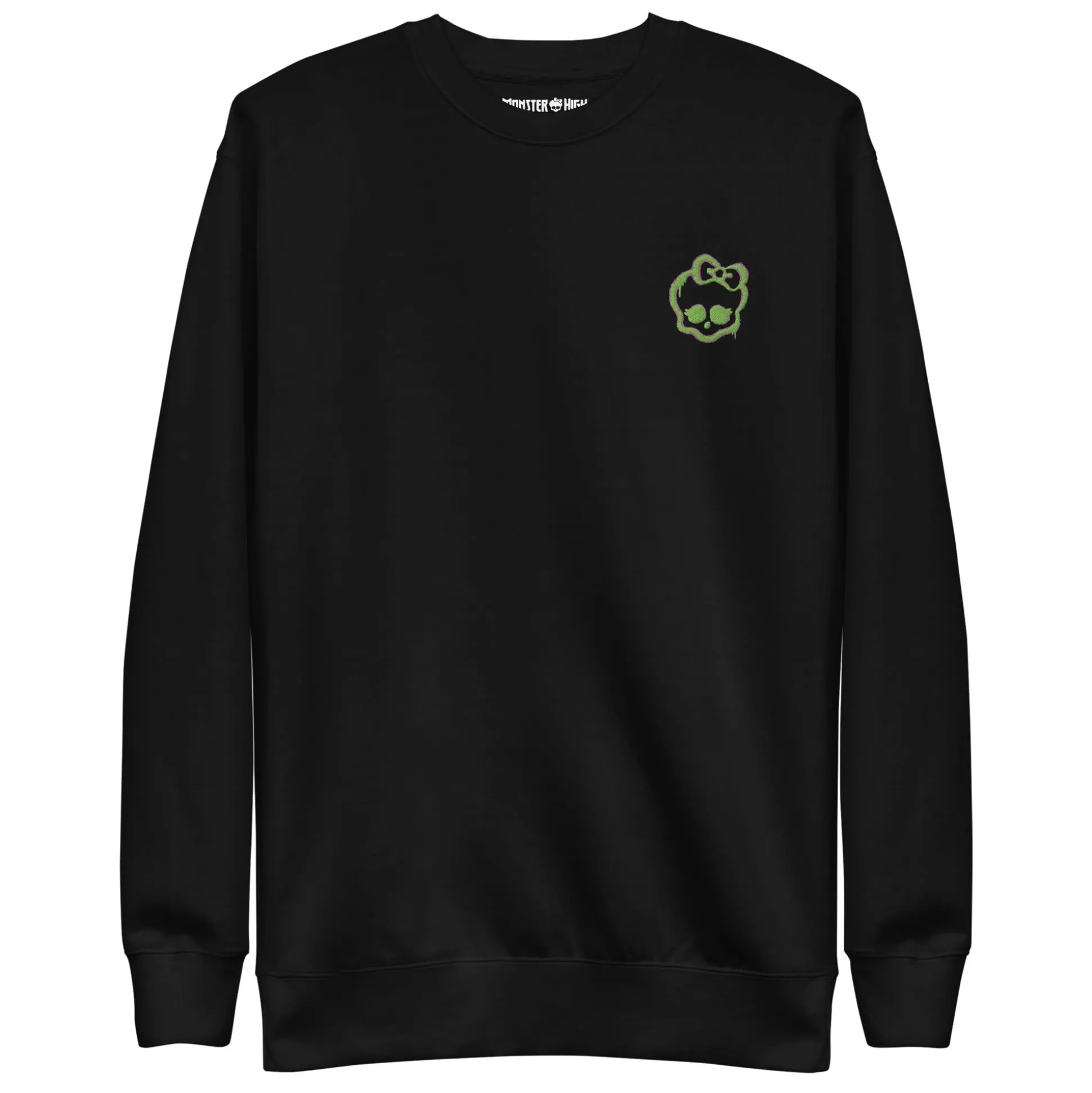 Monster High Lunar Glow Logo Embroidered Black Sweatshirt