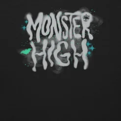 Monster High Lunar Glow Logo Embroidered Black Sweatshirt