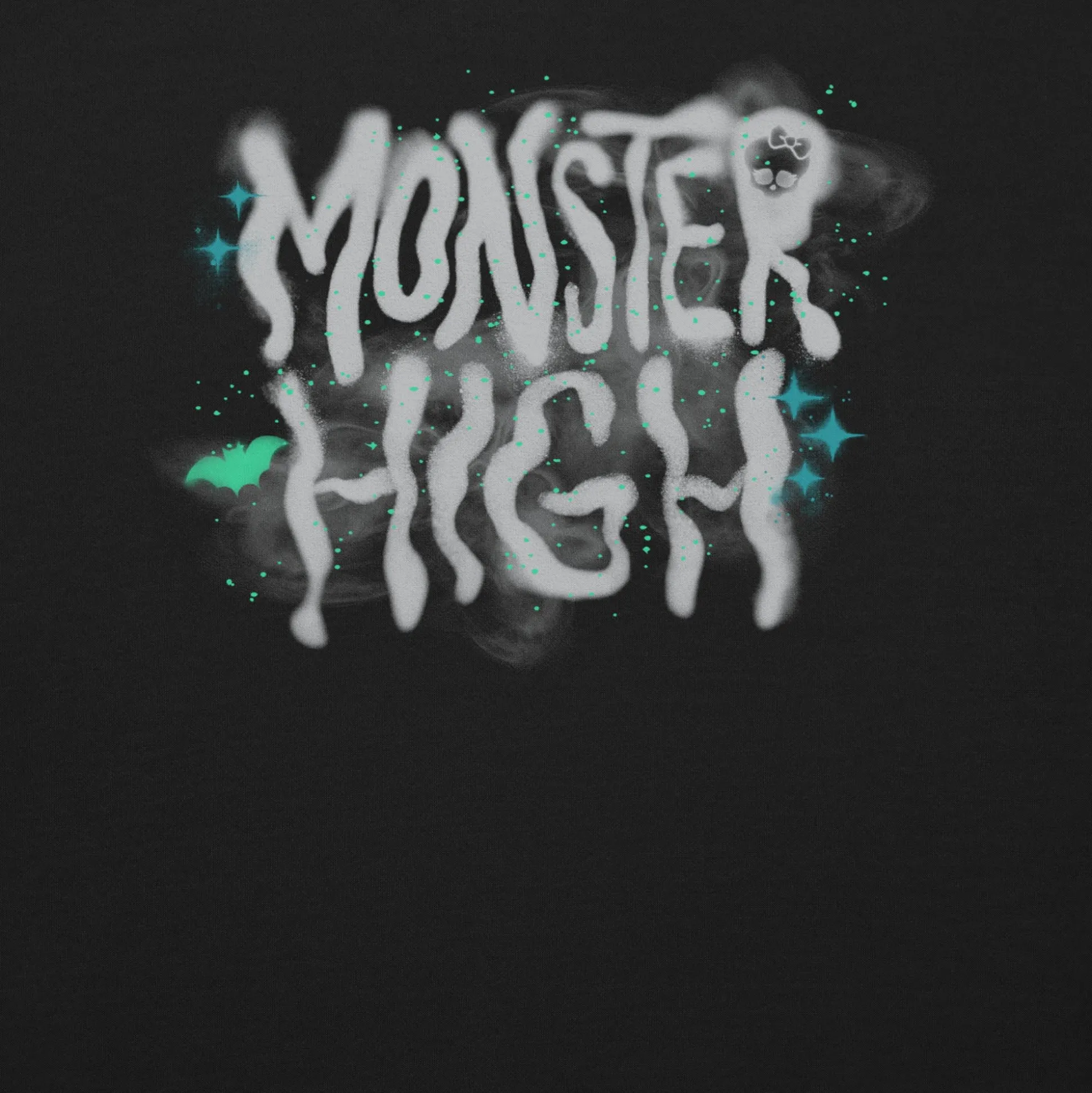 Monster High Lunar Glow Logo Embroidered Black Sweatshirt