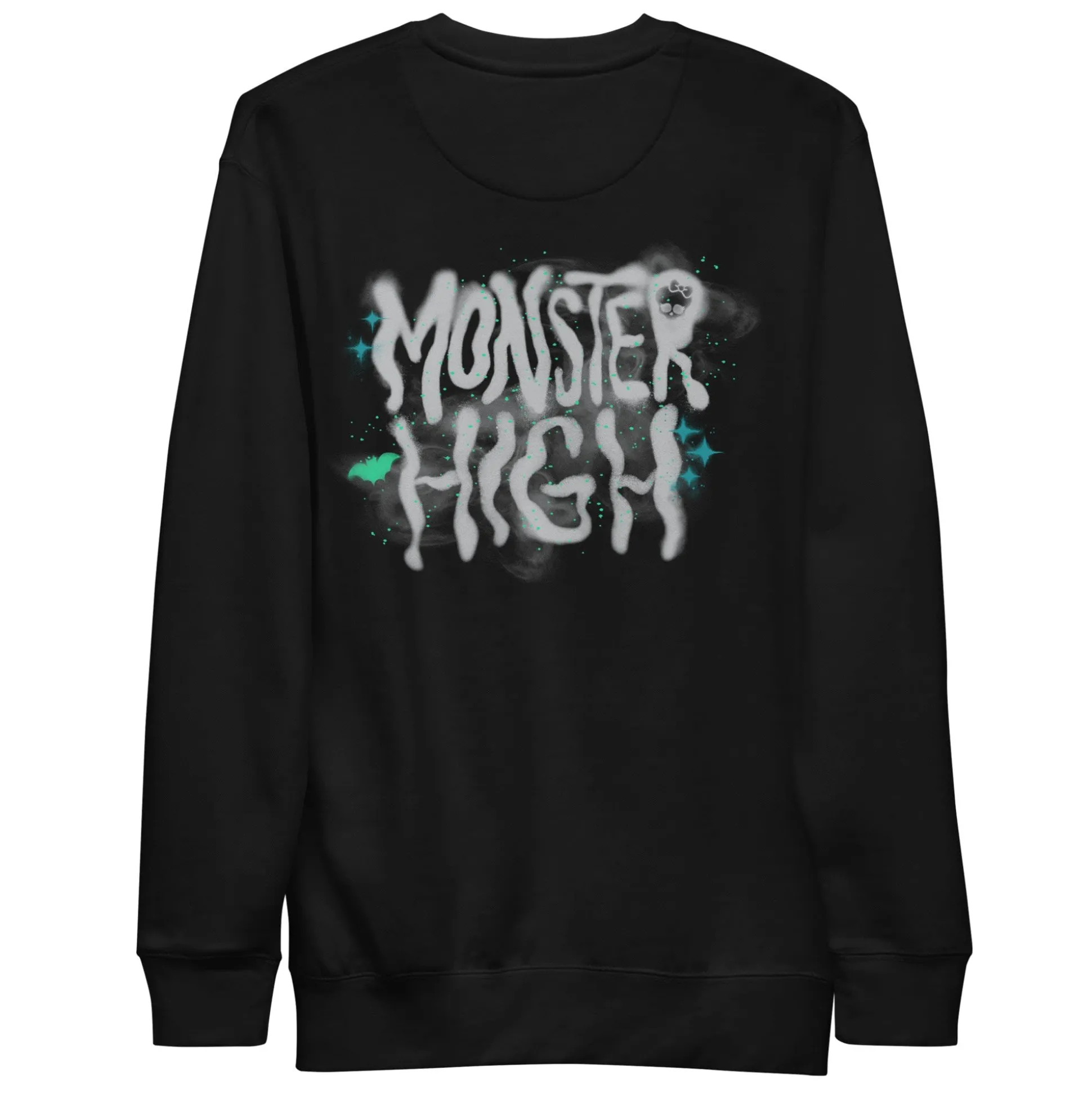 Monster High Lunar Glow Logo Embroidered Black Sweatshirt