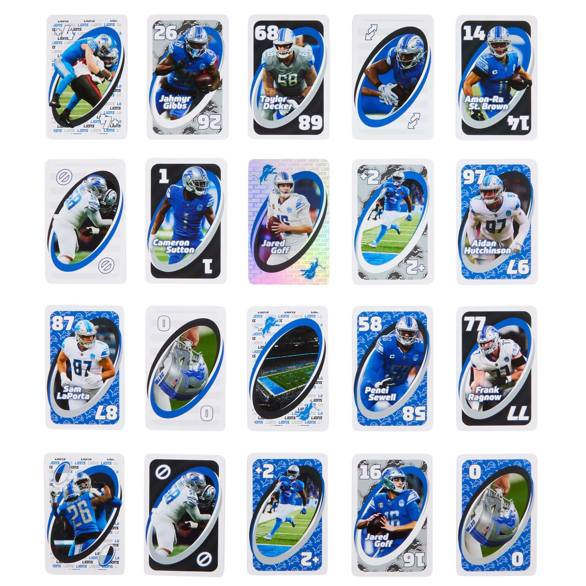 UNO Fandom NFL Detroit Lions Game Deck