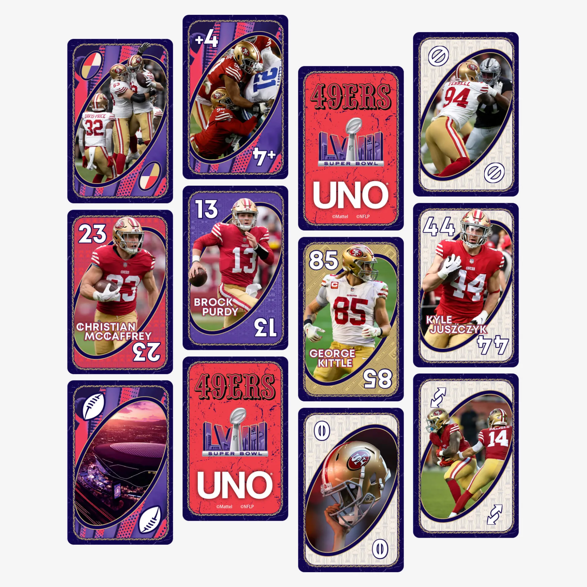 UNO LVIII Super Bowl Card Game San Francisco 49ers