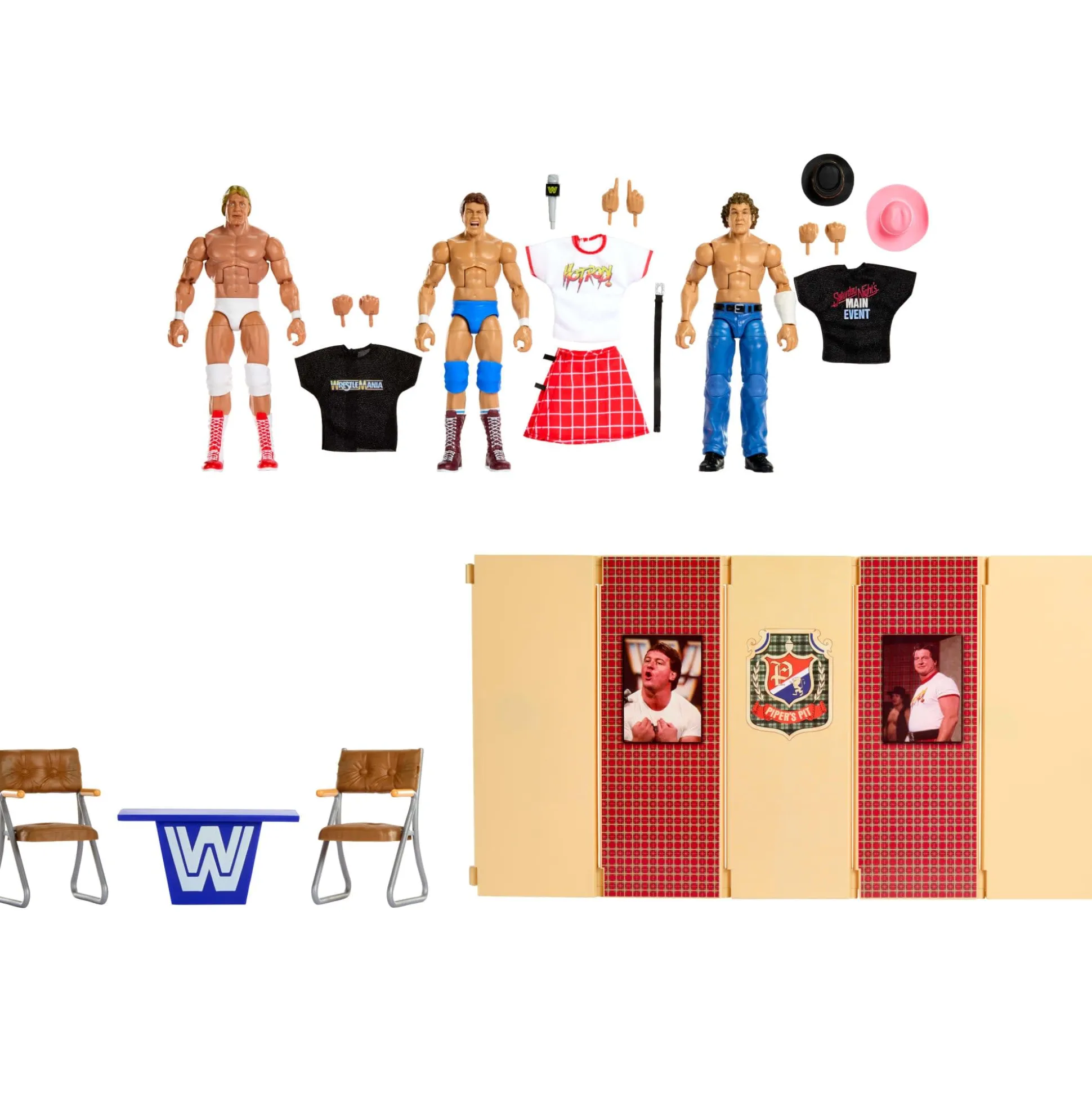 WWE Elite Collection Piper’s Pit Set of 3 Action Figures