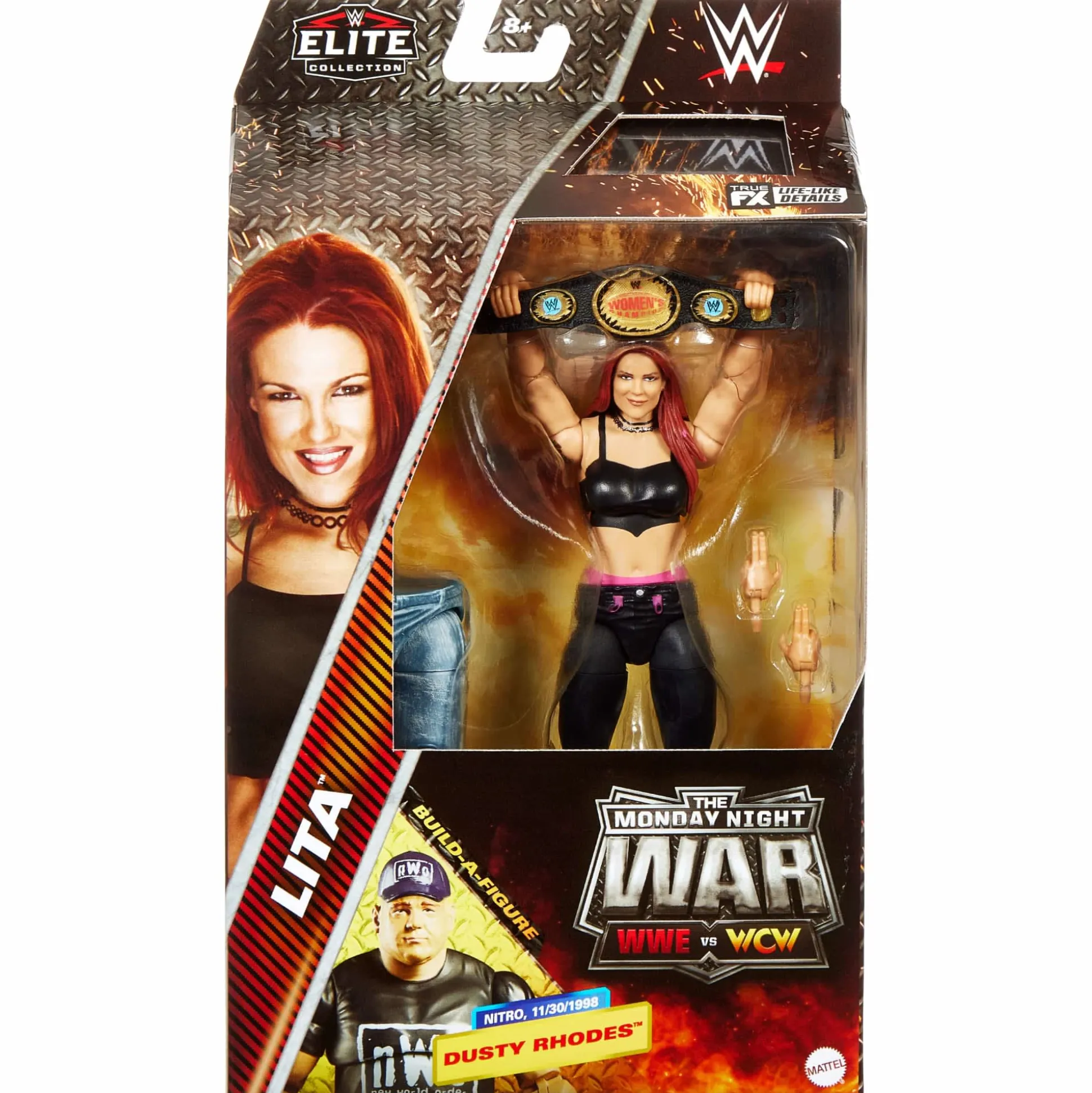WWE Monday Night War Elite Collection Lita Action Figure & Dusty Rhodes Build-A-Figure Parts