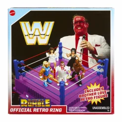 WWE Official Retro Collection Royal Rumble Ring and Brother Love Figure