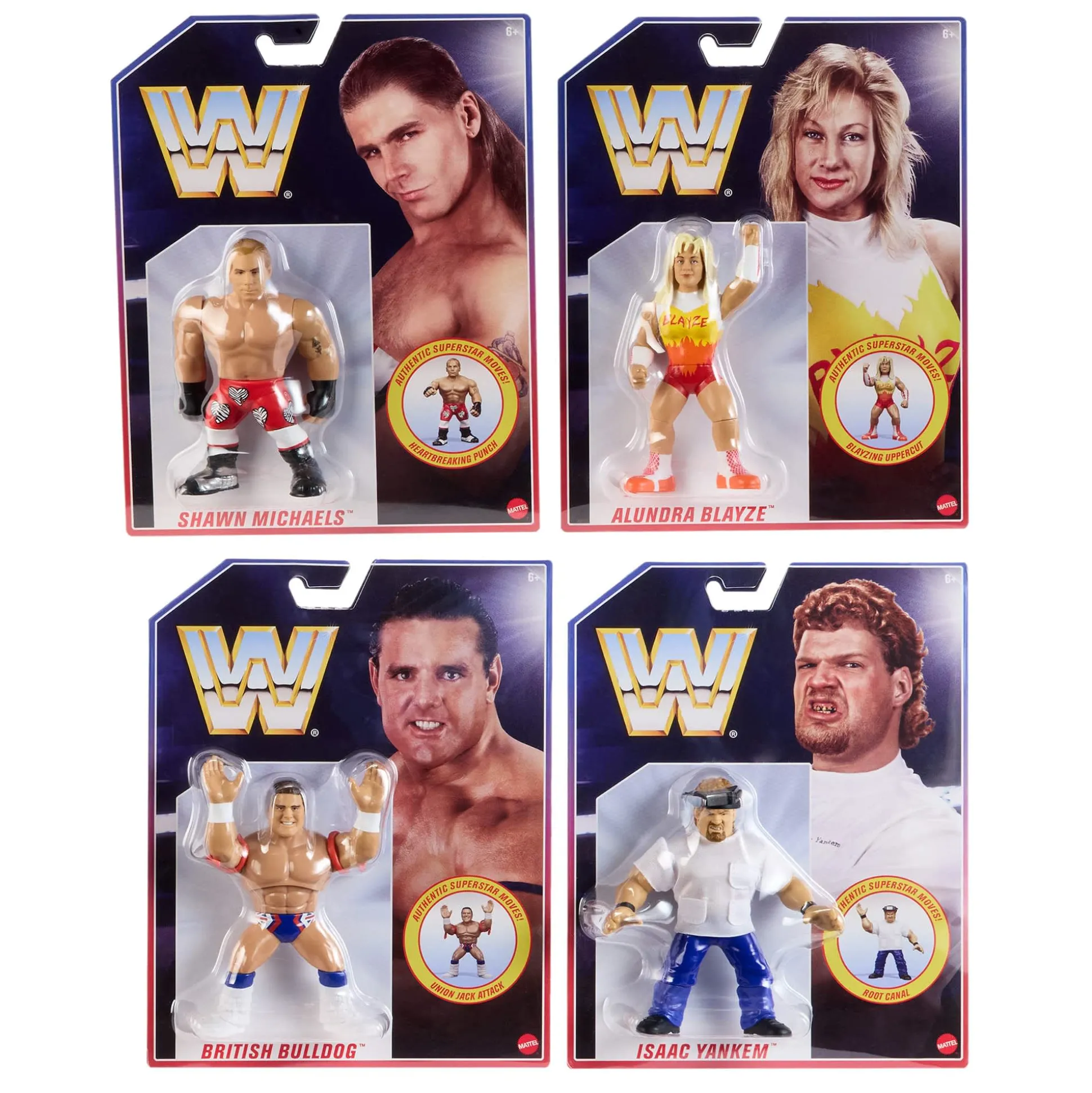 WWE Retro Action Figure 4-Pack Bundle